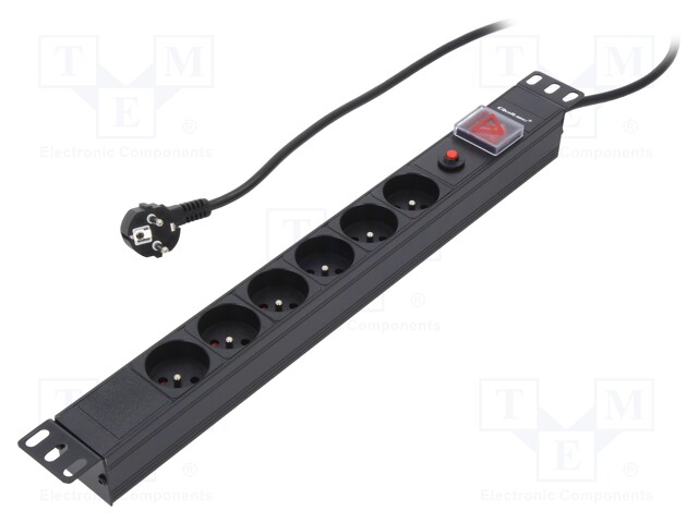 Plug socket strip: protective; Sockets: 6; 250VAC; 16A