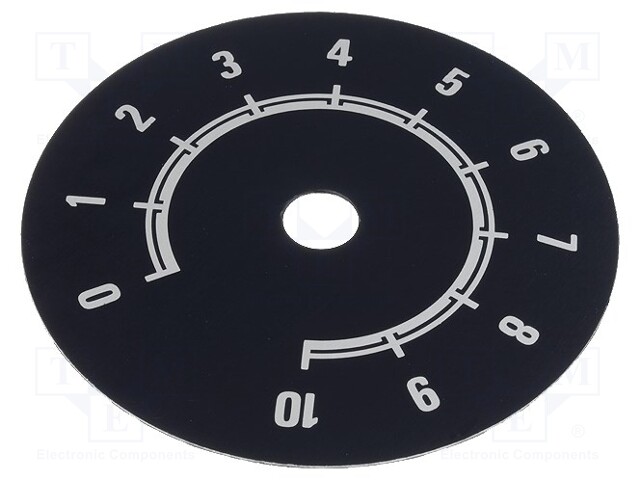 Scale; Range: 0 ÷ 10; Ø80mm; Øhole: 10mm; Mat: aluminium