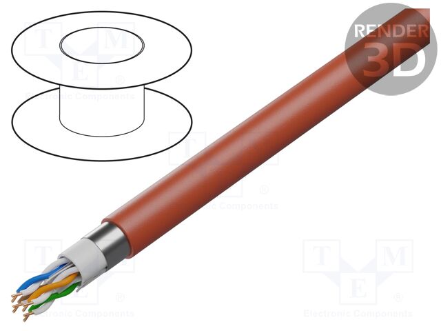 Wire; F/UTP; industrial Ethernet,outdoor; 6; solid; Cu; 4x2x23AWG
