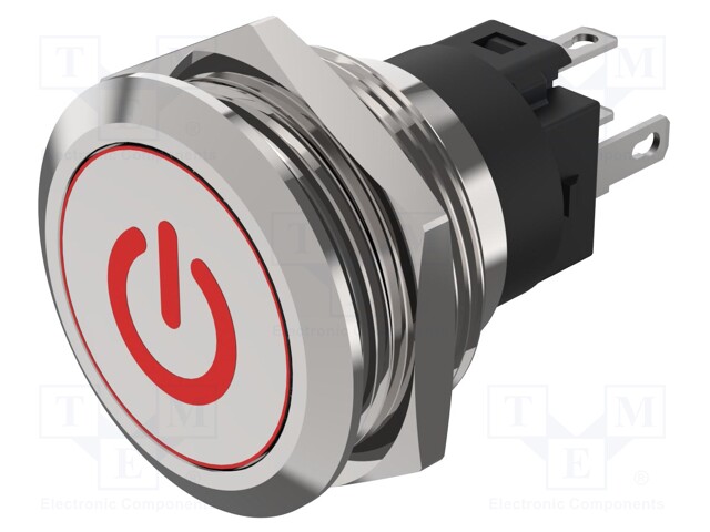 Switch: vandal resistant; Pos: 2; SPDT; 3A/240VAC; 3A/240VDC; red