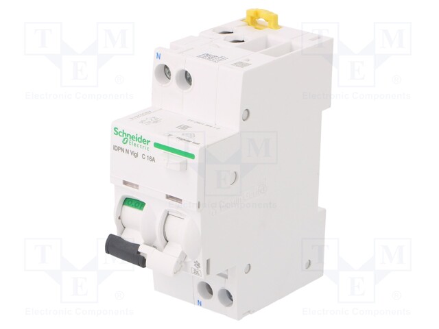 RCBO breaker; Inom: 16A; Ires: 10mA; Max surge current: 250A; DIN