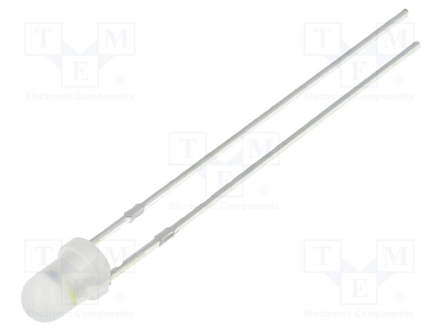 LED; 3mm; white cold; 2180÷3000mcd; 60°; 3÷5V; 20mA; Front: convex