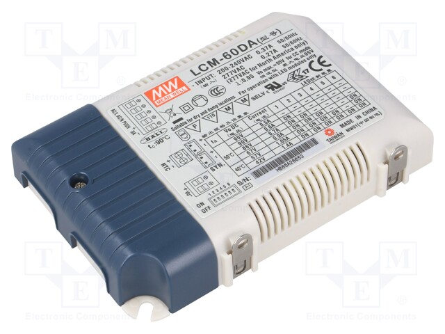 Power supply: switched-mode; Communication: DALI; LED; 60.3W; IP20