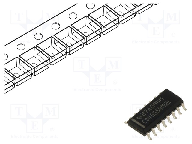 IC: digital; binary 1 to 4,decoder,demultiplexer; CMOS; SMD; SO16