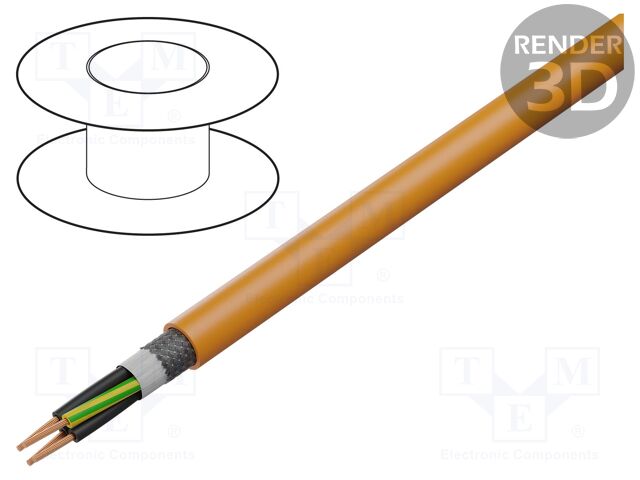Wire: servo drive; ÖLFLEX® SERVO FD 781 CY; 4G1.5mm2; orange