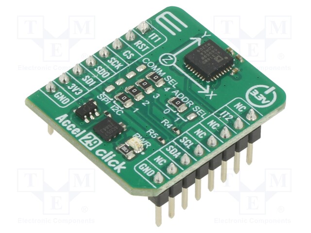 Click board; accelerometer; I2C,SPI; ADXL314; prototype board
