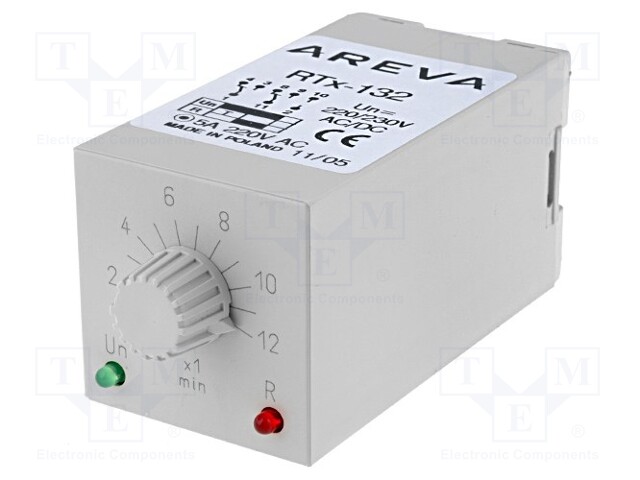Timer; 1÷12min; DPDT; 230VAC/5A; 220÷230VAC; 220÷230VDC; undecal