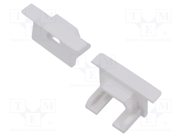 Cap for LED profiles; white; PDS-NK; with hole