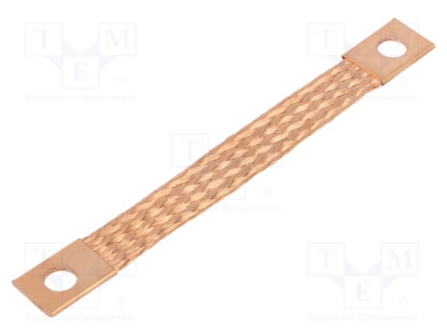Braids; earthing tape; 16mm2; Ø1: 9mm; Ø2: 9mm; 120A; L: 130mm