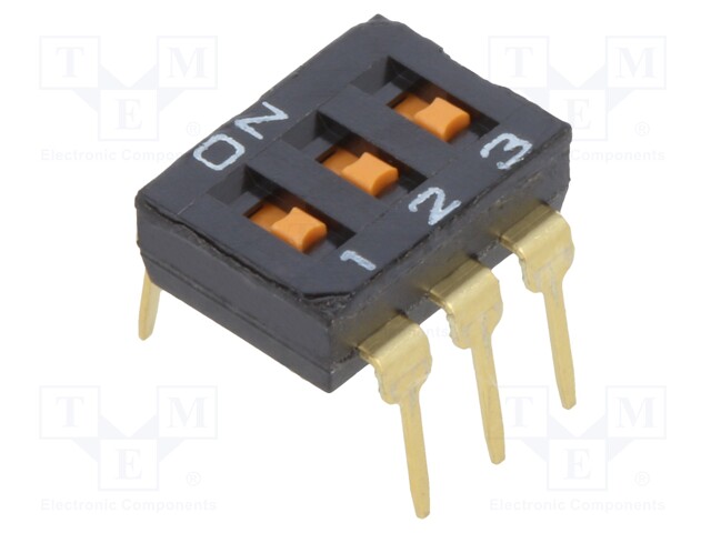 Switch: DIP-SWITCH; Poles number: 3; ON-OFF; 0.025A/24VDC; Pos: 2