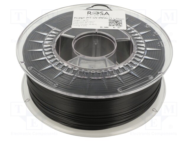 Filament: PC/PBT; 1.75mm; black; 240÷260°C; 1kg