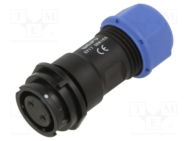 Plug; SY17; female; PIN: 2; IP67; 10A; soldering; for cable; 500V