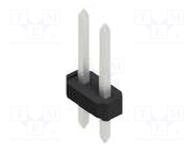 Connector: pin strips; pin header; male; PIN: 2; 2.54mm; THT; 2x1