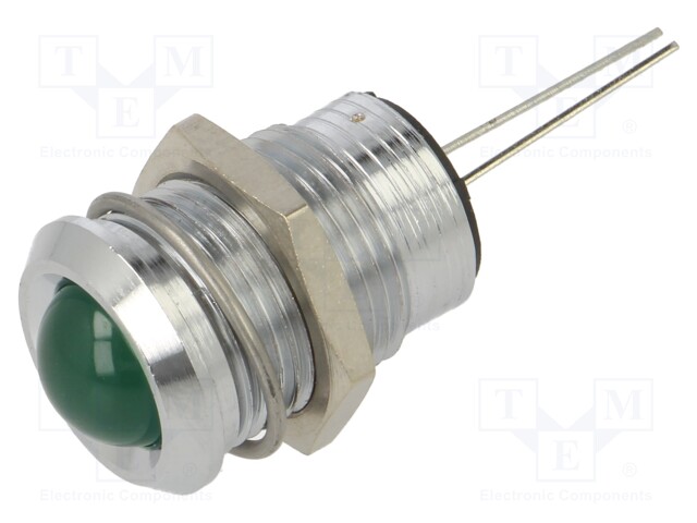 Indicator: LED; blinking; green; 3.5÷13VDC; Ø14mm; 2pin