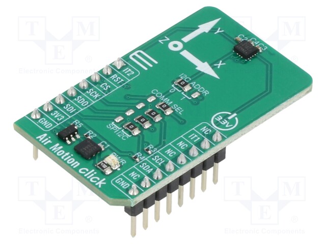 Click board; motion sensor; I2C,SPI; ICM-40627; prototype board