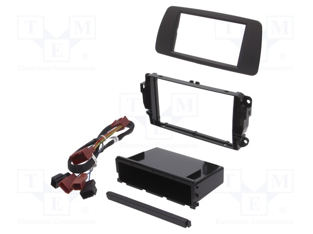 Radio mounting frame; Seat; 2 DIN; black