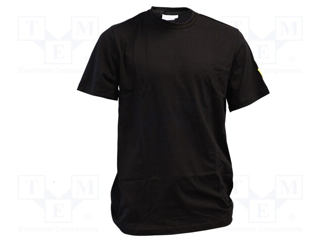 T-shirt; ESD; XL; EN 61340-5-1; cotton,conductive fibers; black