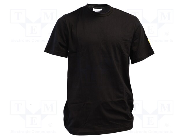 T-shirt; ESD; S; EN 61340-5-1; cotton,conductive fibers; black