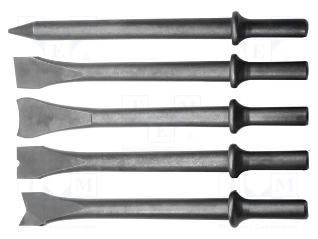 Chisels; Application: for pneumatic hammer chisel; 5pcs.