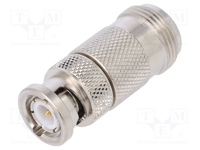 Adapter; BNC male,N female; Insulation: teflon; 50Ω; straight