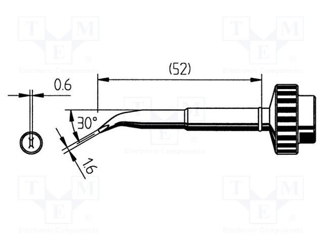Tip; bent chisel; 1.6mm