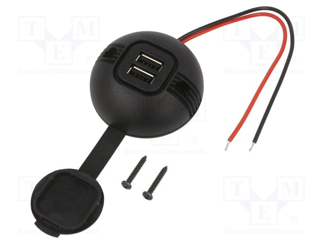 Automotive power supply; USB A socket x2; Inom: 5A; 5V/2.5A