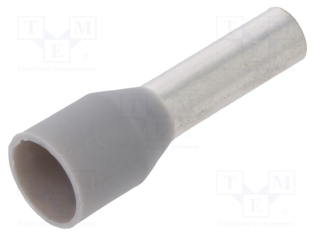 Tip: bootlace ferrule; insulated; 4mm2; 10mm; tinned; crimped; grey