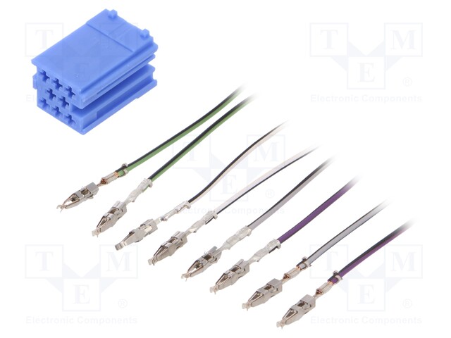 ISO mini plug,wires; PIN: 8; Kit: wires with pins