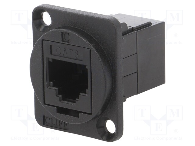 Coupler; FT; Cat: 3; Layout: 6p6c; RJ12 socket,both sides; 19x24mm
