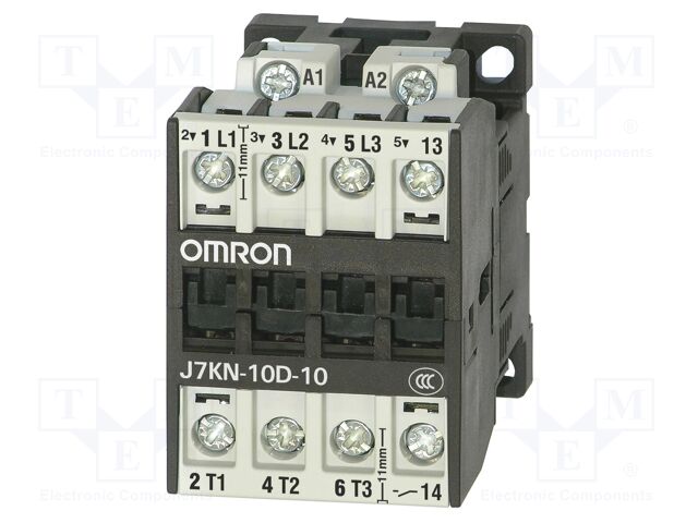 Contactor: 3-pole; NO x3; Auxiliary contacts: NO; 24VDC; 10A; J7KN