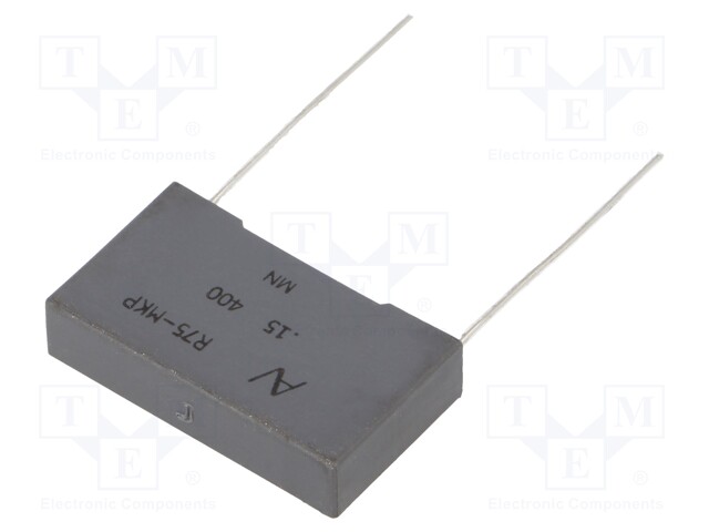 Capacitor: polypropylene; 0.15uF; 22.5mm; ±5%; 26.5x15x6mm; 400VDC