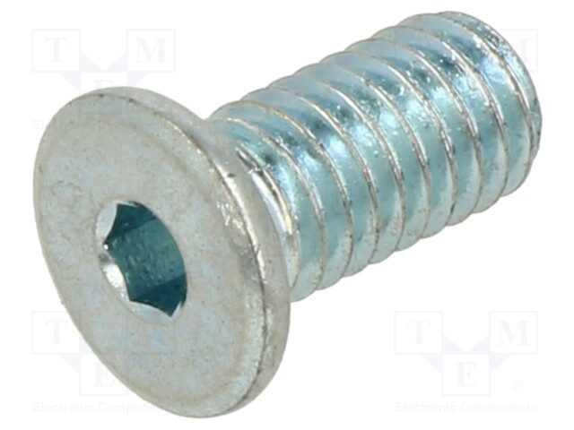 Screw; M4x6; 0.7; Head: cheese head; hex key; HEX 2mm; steel; zinc