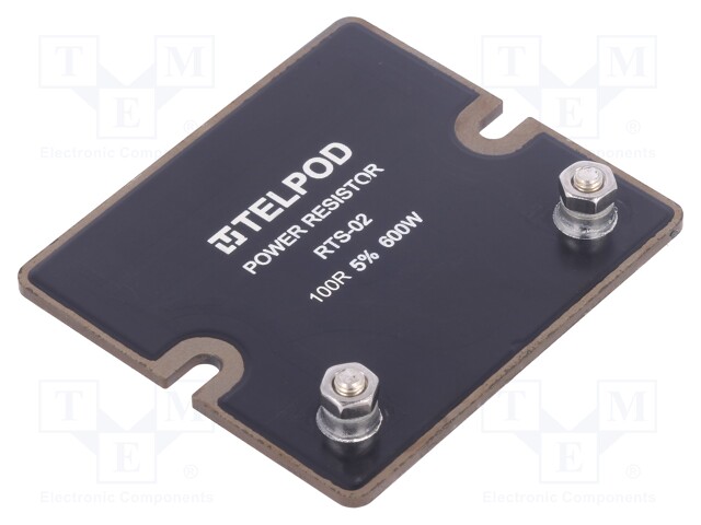 Resistor: thick film; screw; 100Ω; 600W; ±5%; 67x60x2mm; 100ppm/°C