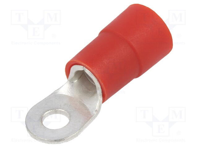 Tip: ring; M4; Ø: 4.3mm; 10mm2; crimped; for cable; insulated; tinned