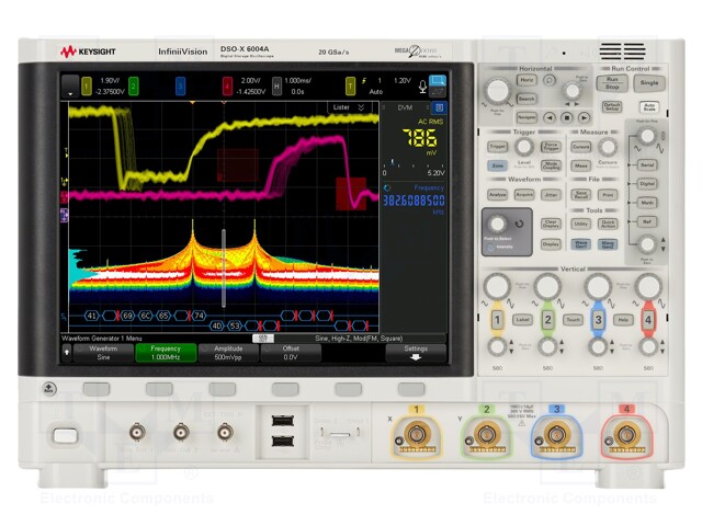 Oscilloscope: digital; Band: 1GHz; Channels: 4; 4Mpts; 20Gsps