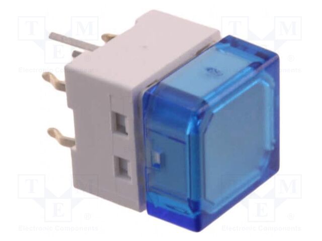 Keypad; SPST-NO; Pos: 2; 0.05A/24VDC; THT; LED; blue; 1.57N; 11mm