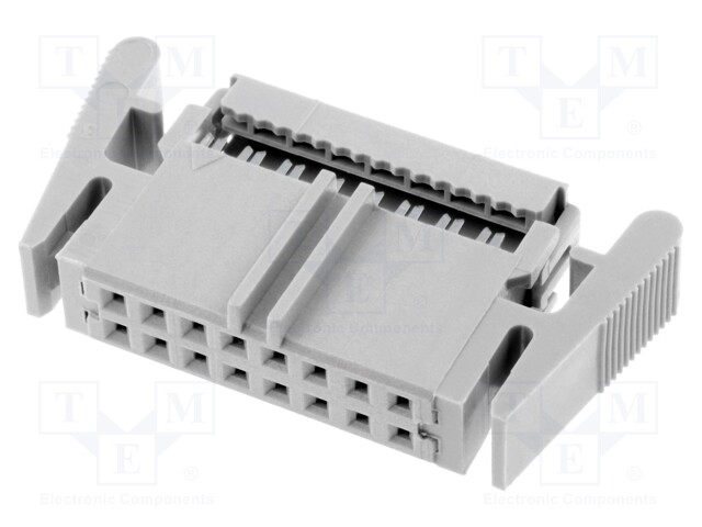 Plug; IDC; female; PIN: 16; straight; IDC; for ribbon cable; 1.27mm