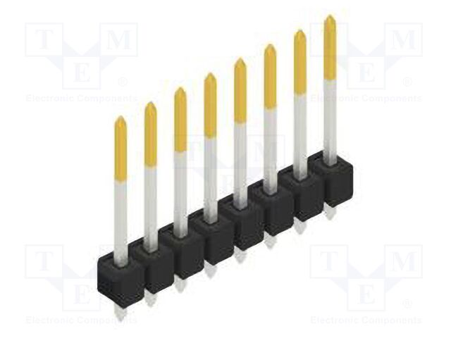 Connector: pin strips; pin header; male; PIN: 8; 2.54mm; THT; 1x8