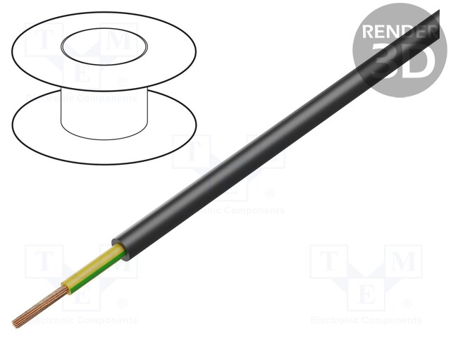 Wire; NYY; round; stranded; Cu; 1G185mm2; PVC; black; 0.6/1kV