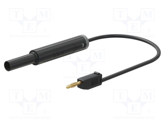 Test leads; 10A; 30VAC; 60VDC; black; gold-plated; 0.15m