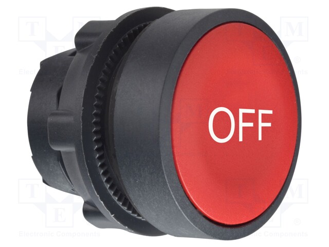 Switch: push-button; Stabl.pos: 1; 22mm; red; Illumin: none; IP66