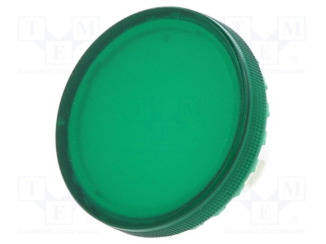 Actuator lens; 22mm; 84; Colour: green transparent; Mat: plastic