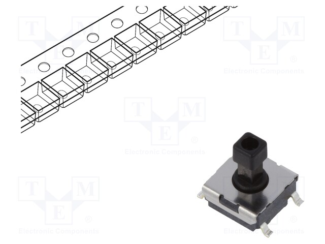Microswitch TACT; SPST-NO; Pos: 2; 0.05A/24VDC; SMT; none; 980mN