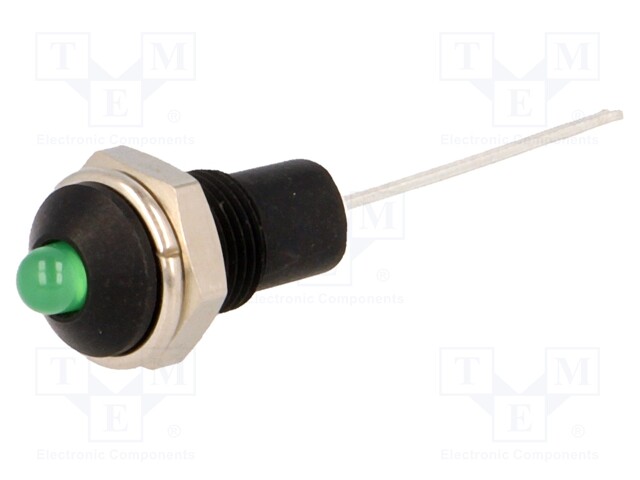 Indicator: LED; prominent; 24÷28VAC; Ømount.hole: 6.2mm; metal