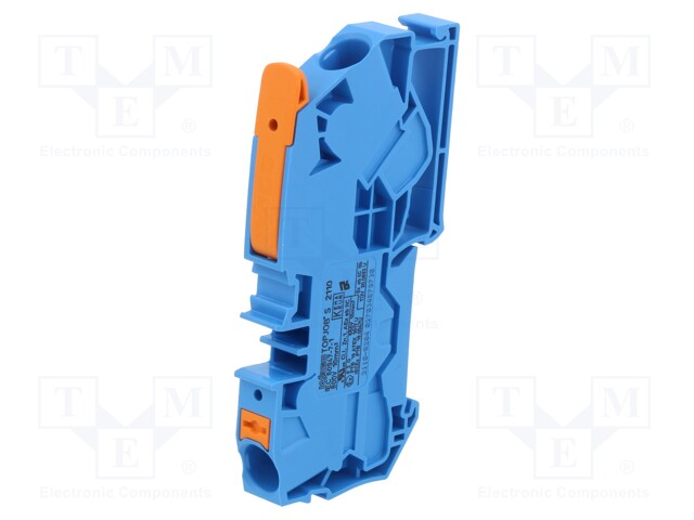 Splice terminal: rail; 0.5÷16mm2; ways: 1; terminals: 2; blue; 2110