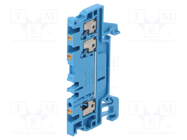 Splice terminal: rail; 1.5mm2; ways: 1; terminals: 3; blue; wemid