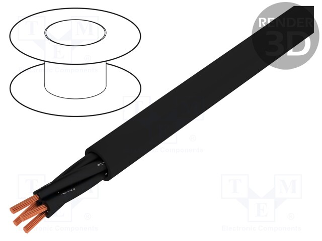 Wire; stranded; Cu; OZ-500-BK; 4x0,75mm2; unshielded; black; PVC