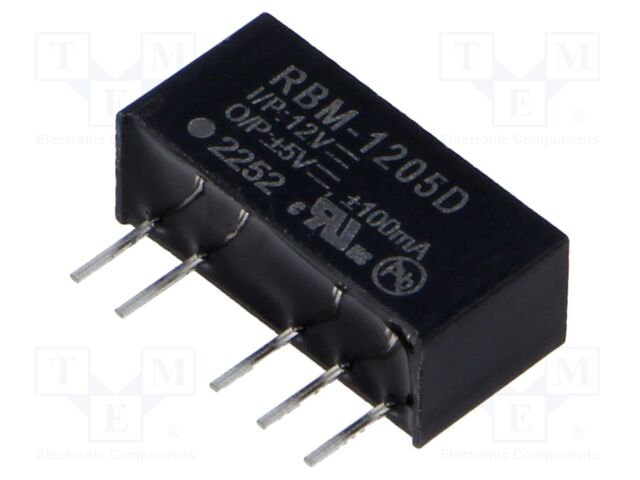 Converter: DC/DC; 1W; Uin: 10.8÷13.2V; Uout: 5VDC; Uout2: -5VDC; SIP6