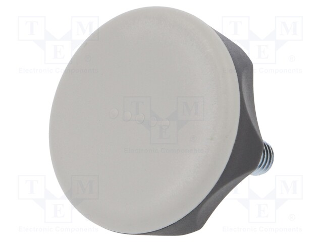 Knob; Dia: 70mm; M12; 40mm; technopolymer (PA); black; Cap: grey