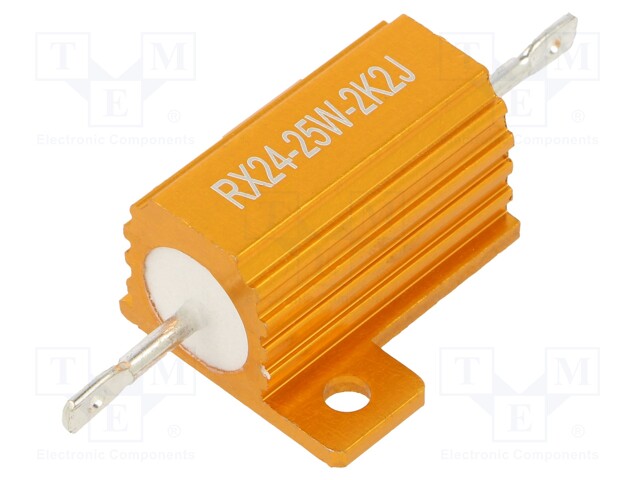 Resistor: wire-wound; with heatsink; 2.2kΩ; 25W; ±5%; 30ppm/°C